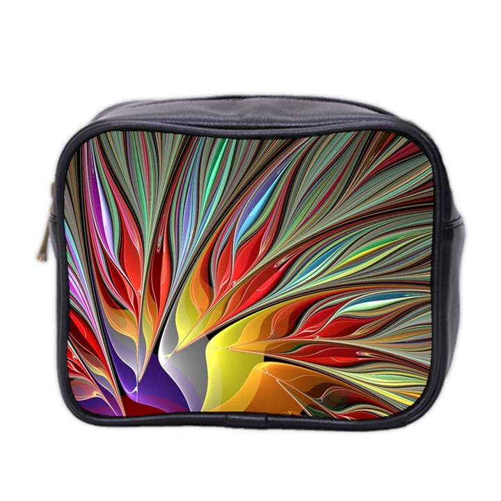 Fractal Bird of Paradise Mini Toiletries Bag (Two Sides)