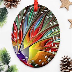 Fractal Bird Of Paradise Ornament (oval Filigree) by WolfepawFractals