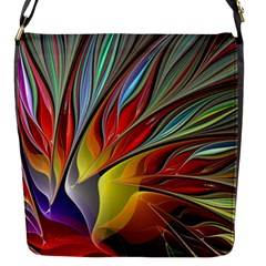 Fractal Bird Of Paradise Flap Closure Messenger Bag (s) by WolfepawFractals