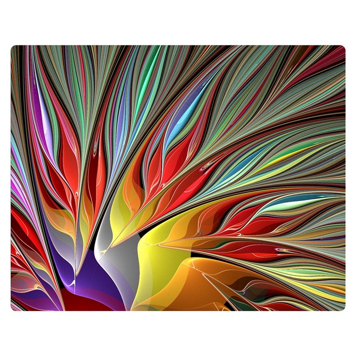 Fractal Bird of Paradise Double Sided Flano Blanket (Medium)