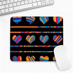 Colorful Harts Pattern Large Mousepads by Valentinaart