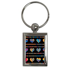 Colorful Harts Pattern Key Chains (rectangle) 