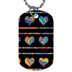 Colorful Harts Pattern Dog Tag (one Side) by Valentinaart