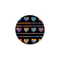 Colorful Harts Pattern Golf Ball Marker