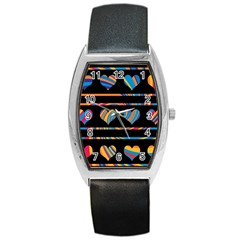 Colorful Harts Pattern Barrel Style Metal Watch by Valentinaart