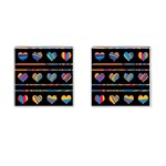 Colorful harts pattern Cufflinks (Square) Front(Pair)