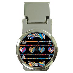 Colorful Harts Pattern Money Clip Watches by Valentinaart