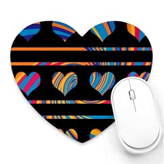 Colorful Harts Pattern Heart Mousepads