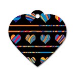 Colorful harts pattern Dog Tag Heart (One Side) Front