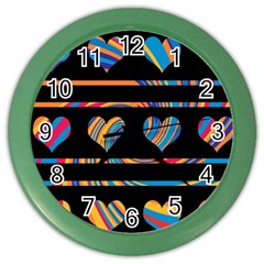 Colorful Harts Pattern Color Wall Clocks by Valentinaart