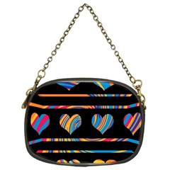 Colorful Harts Pattern Chain Purses (one Side) 