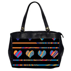 Colorful Harts Pattern Office Handbags (2 Sides) 