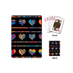 Colorful Harts Pattern Playing Cards (mini)  by Valentinaart