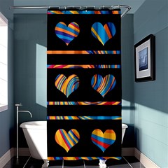 Colorful Harts Pattern Shower Curtain 36  X 72  (stall)  by Valentinaart