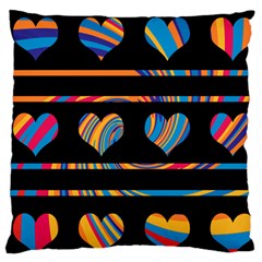 Colorful Harts Pattern Large Cushion Case (two Sides)