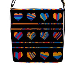 Colorful Harts Pattern Flap Messenger Bag (l)  by Valentinaart