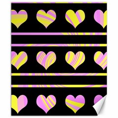 Pink And Yellow Harts Pattern Canvas 8  X 10 