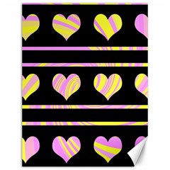 Pink And Yellow Harts Pattern Canvas 12  X 16  