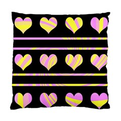 Pink And Yellow Harts Pattern Standard Cushion Case (one Side)