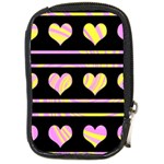 Pink and yellow harts pattern Compact Camera Cases Front