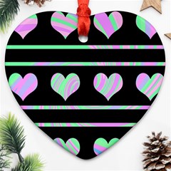 Pastel Harts Pattern Ornament (heart) 