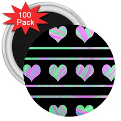 Pastel Harts Pattern 3  Magnets (100 Pack)