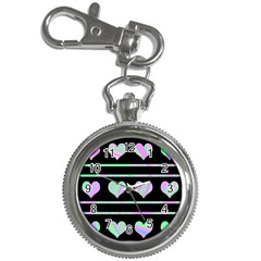 Pastel Harts Pattern Key Chain Watches by Valentinaart