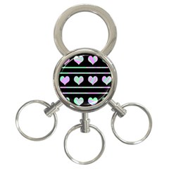 Pastel Harts Pattern 3-ring Key Chains