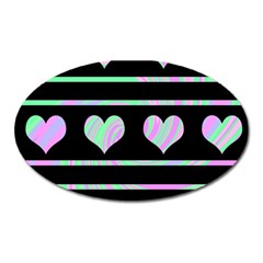 Pastel Harts Pattern Oval Magnet