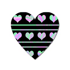 Pastel Harts Pattern Heart Magnet