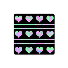 Pastel Harts Pattern Square Magnet by Valentinaart