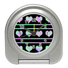 Pastel Harts Pattern Travel Alarm Clocks