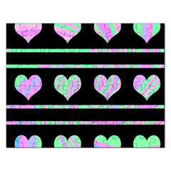 Pastel Harts Pattern Rectangular Jigsaw Puzzl