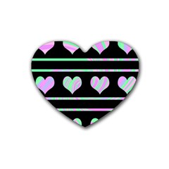 Pastel Harts Pattern Rubber Coaster (heart) 