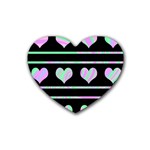 Pastel harts pattern Rubber Coaster (Heart)  Front