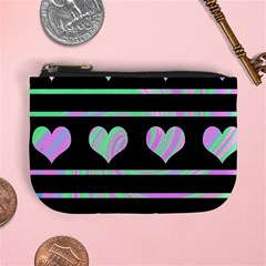 Pastel Harts Pattern Mini Coin Purses by Valentinaart