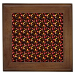 Exotic Colorful Flower Pattern Framed Tiles by Brittlevirginclothing