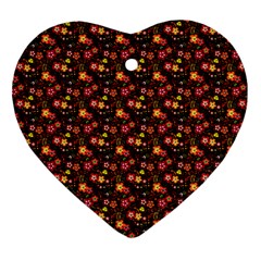 Exotic Colorful Flower Pattern Ornament (heart) 