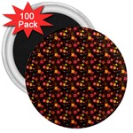 Exotic Colorful Flower Pattern 3  Magnets (100 pack) Front