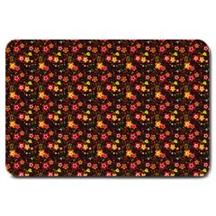 Exotic Colorful Flower Pattern Large Doormat  by Brittlevirginclothing