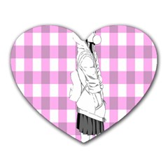 Cute Anime Girl Heart Mousepads by Brittlevirginclothing