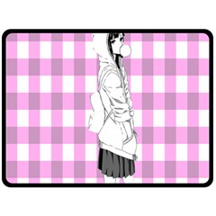 Cute Anime Girl Fleece Blanket (large)  by Brittlevirginclothing