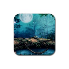 Fantasy Nature  Rubber Coaster (square)  by Brittlevirginclothing