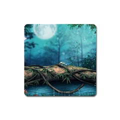 Fantasy Nature  Square Magnet by Brittlevirginclothing