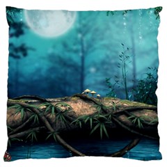 Fantasy Nature  Large Cushion Case (one Side) by Brittlevirginclothing