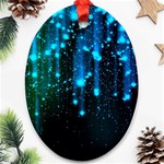 Abstract Stars Falling Oval Ornament (Two Sides) Front