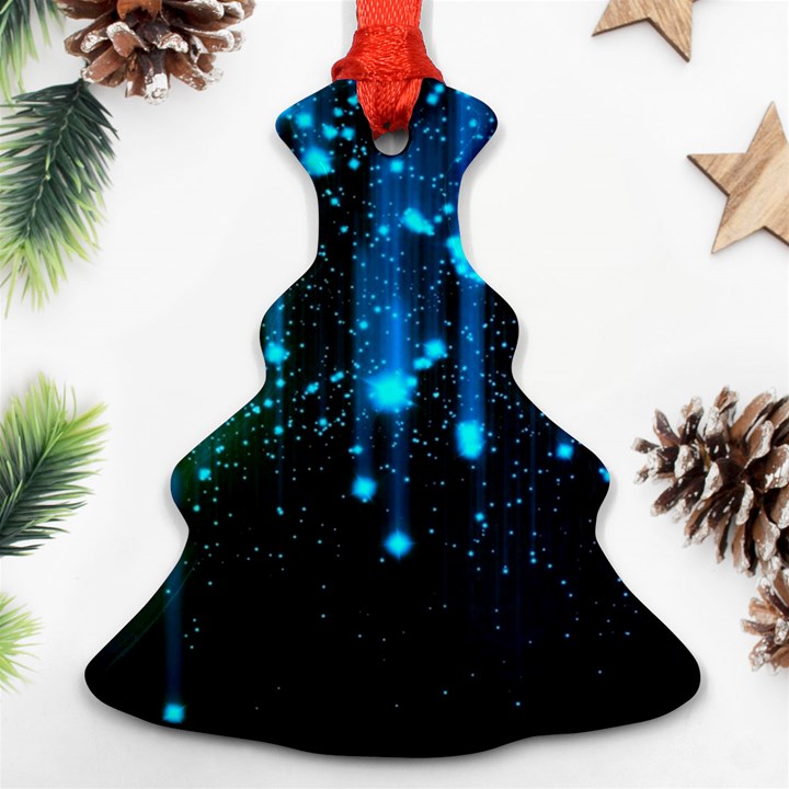 Abstract Stars Falling Christmas Tree Ornament (2 Sides)