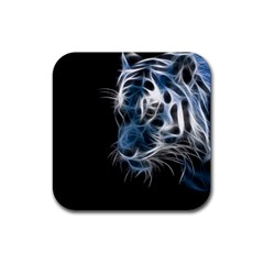 Ghost Tiger Rubber Coaster (square)  by Brittlevirginclothing