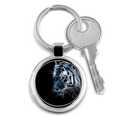 Ghost Tiger Key Chains (round)  by Brittlevirginclothing