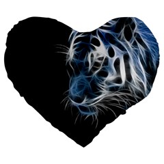 Ghost Tiger Large 19  Premium Heart Shape Cushions by Brittlevirginclothing